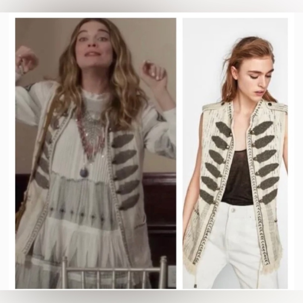 Rare ZARA Embroidered Vest ASO Alexis Rose in Schitt's Creek- Size Medium - Picture 2 of 3